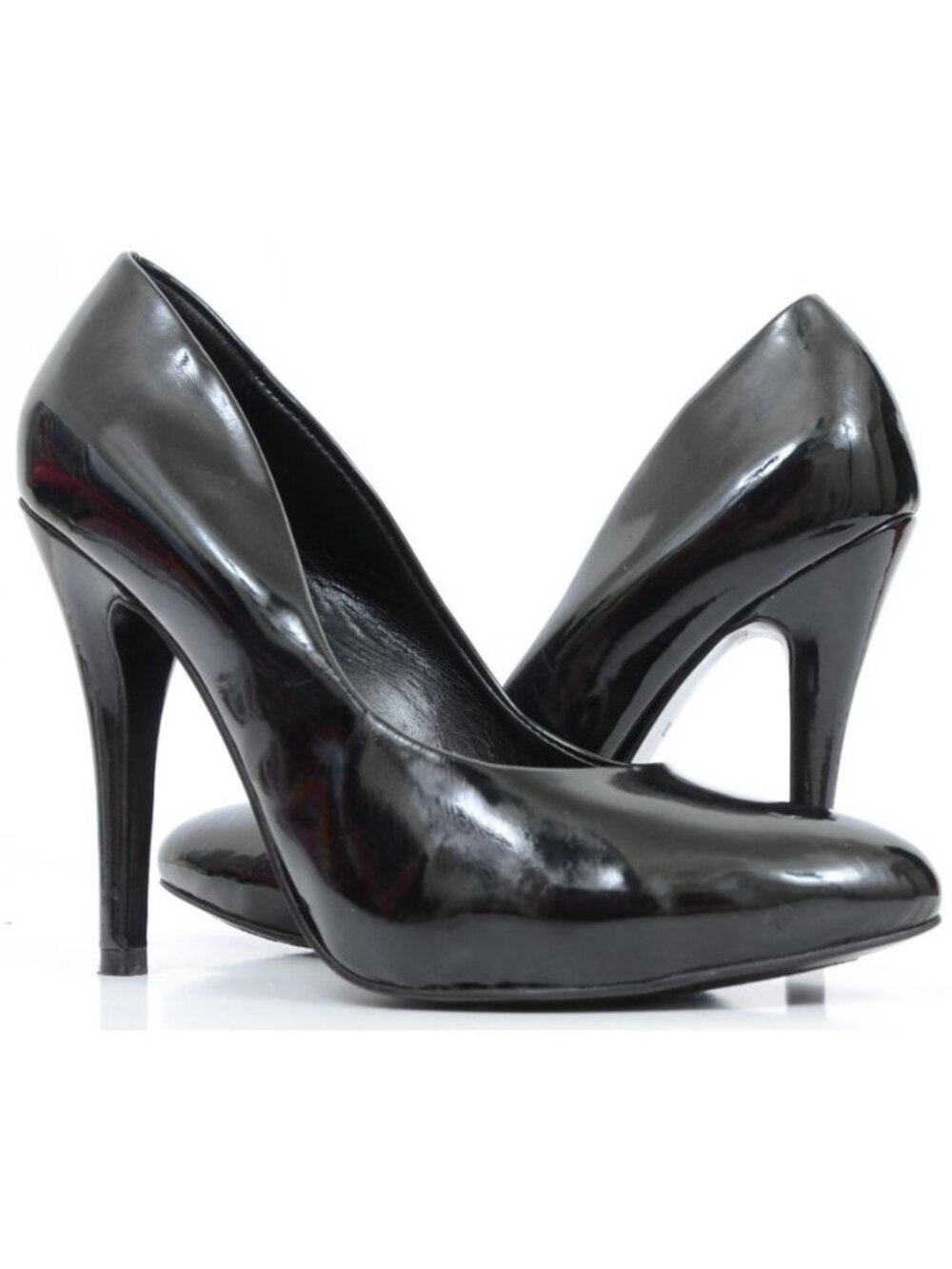 Aldo Womens 7.5 Black Patent‎ Vegan Leather Stiletto Pumps Coquette Office Heels